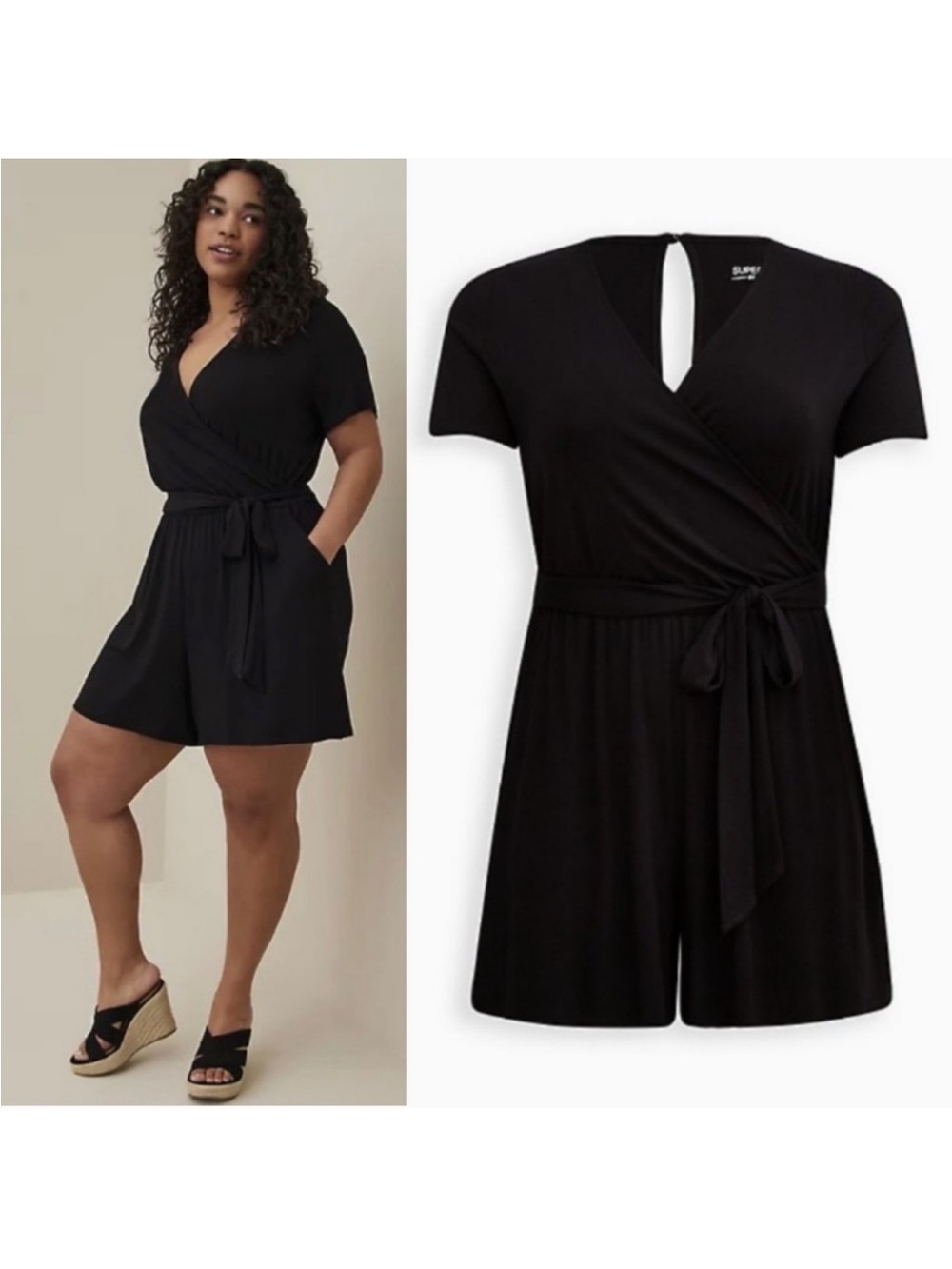 New Torrid Romper Size 0 Solid Black L